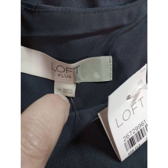 Loft Dress Ladies 26 Gray Short Sleeve Midi Office Siren Corpcore - Picture 6 of 9